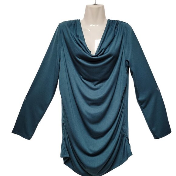 Blue Long Sleeve Top, Cowl Neck Comfy Loose Top - Size M, Size XL - NEW! - Picture 2 of 16